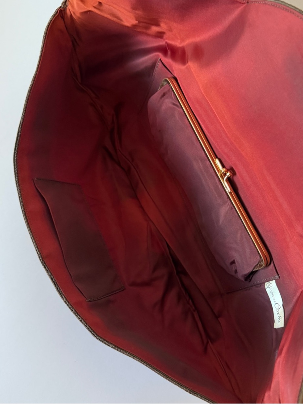 Vintage 1940's Corde Clutch with Lucite closure Brown Evening Bag - Picture 9 of 11